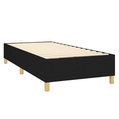 vidaXL Box spring postelja z vzmetnico črna 100x200 cm blago