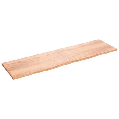 vidaXL Kopalniški pult svetlo rjav 220x60x(2-4) cm obdelan trden les