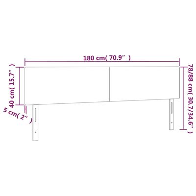 vidaXL LED posteljno vzglavje svetlo sivo 180x5x78/88 cm žamet