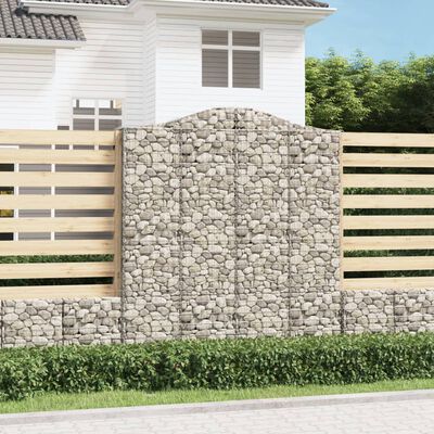 vidaXL Obokane gabion košare 11 kos 200x50x220/240 cm pocinkano železo