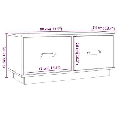 vidaXL TV omarica siva 80x34x35 cm trdna borovina