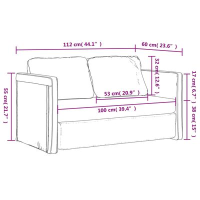 vidaXL Talni raztegljiv kavč 2 v 1 moder 112x174x55 cm blago