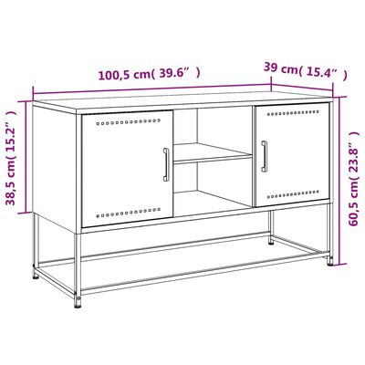 vidaXL TV omarica roza 100,5x39x60,5 cm jeklo