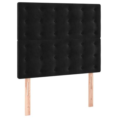 vidaXL Box spring postelja z vzmetnico črn 90x190 cm žamet