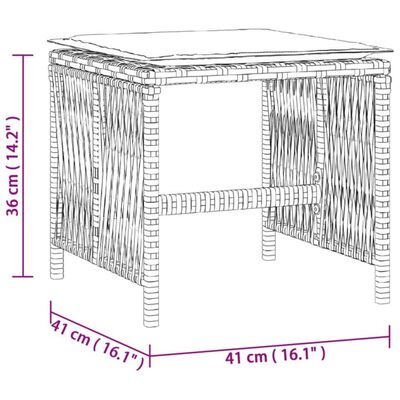 vidaXL Vrtni stolčki z blazinami 4 kosi rjavi 41x41x36 cm poli ratan