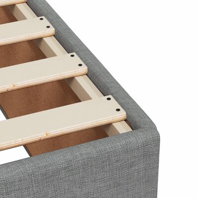 vidaXL Box spring postelja z vzmetnico svetlo siva 200x200 cm blago