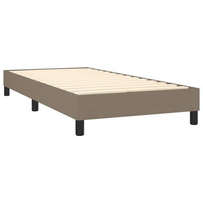 vidaXL Box spring postelja z vzmetnico taupe 90x200 cm blago