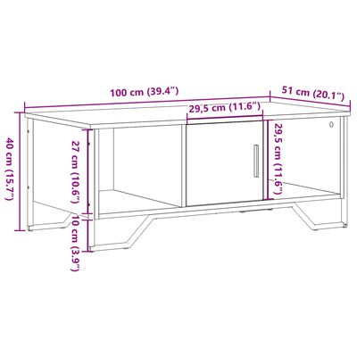 vidaXL Klubska mizica črna 100x51x40 inženirski les