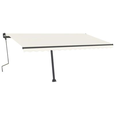 vidaXL Prostostoječa ročno zložljiva tenda 400x300 cm krem