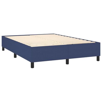 vidaXL Box spring postelja z vzmetnico modra 140x190 cm blago