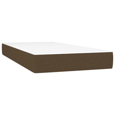 vidaXL Box spring postelja z vzmetnico temno rjava 90x200 cm blago