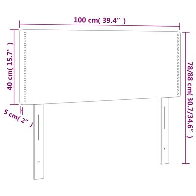 vidaXL Posteljno vzglavje temno sivo 100x5x78/88 cm žamet