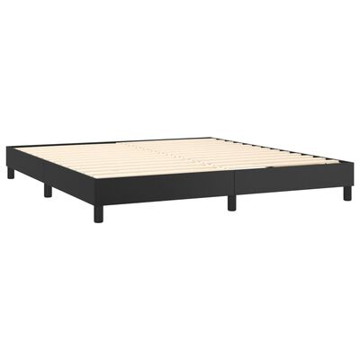 vidaXL Box spring postelja z vzmetnico črn 180x200 cm umetno usnje