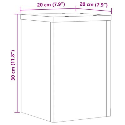 vidaXL Stojalo za rastline 2 kosa belo 20x20x30 cm inženirski les