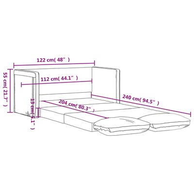 vidaXL Talni raztegljiv kavč 2 v 1 temno rumen 122x204x55 cm žamet