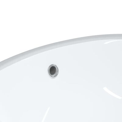 vidaXL Kopalniški umivalnik bel 49x40,5x21 cm ovalen keramičen