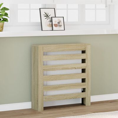 vidaXL Pokrov za radiator sonoma hrast 78x20x82 cm inženirski les