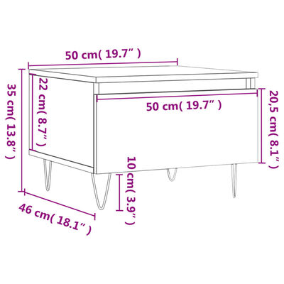 vidaXL Klubska mizica 2 kosa sonoma hrast 50x46x35 cm inženirski les