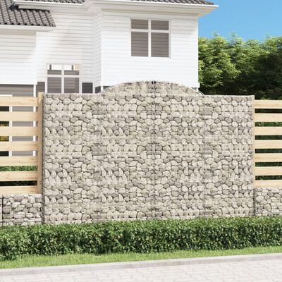 vidaXL Obokane gabion košare 2 kosa 300x50x200/220 cm pocinkano železo