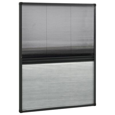 vidaXL Plise komarnik za okna aluminij 60x80 cm s senčilom