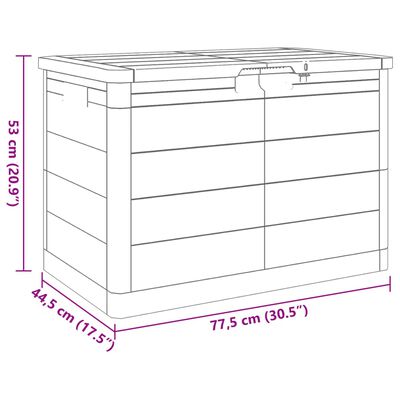 vidaXL Zunanja škatla za blazine antracitna 77,5x44,5x53 cm PP