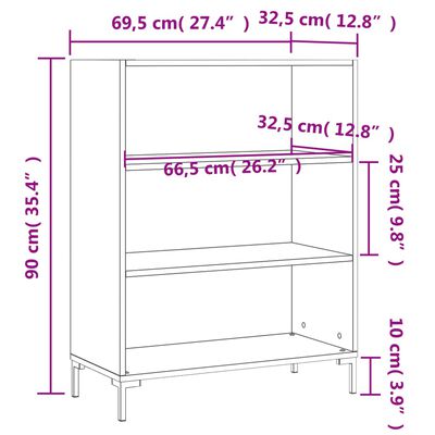 vidaXL Knjižna omara sonoma hrast 69,5x32,5x90 cm inženirski les