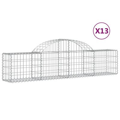 vidaXL Obokane gabion košare 13 kosov 200x30x40/60 cm pocinkano železo