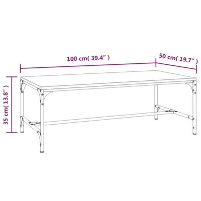 vidaXL Klubska mizica siva sonoma 100x50x35 cm inženirski les