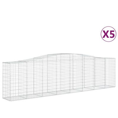 vidaXL Obokane gabion košare 5 kosi 400x50x100/120cm pocinkano železo