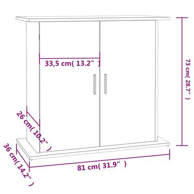 vidaXL Stojalo za akvarij sonoma hrast 81x36x73 cm inženirski les