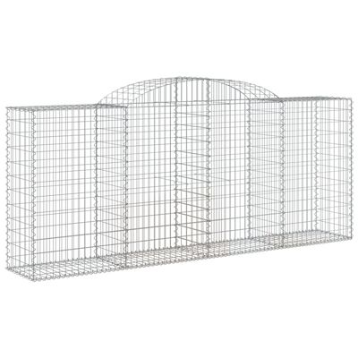 vidaXL Obokane gabion košare 4 kosa 300x50x120/140 cm pocinkano železo