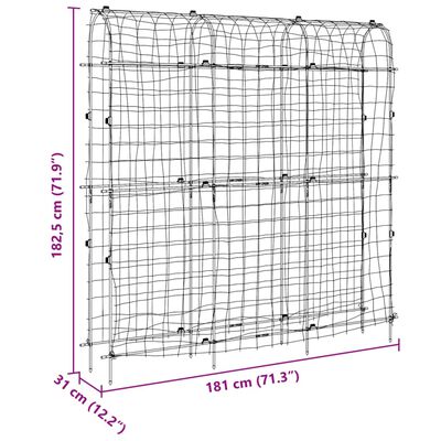 vidaXL Vrtna oporna mreža za vzpenjavke U-okvir 181x31x182,5 cm jeklo