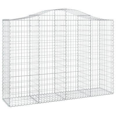 vidaXL Obokane gabion košare 7 kosov 200x50x140/160cm pocinkano železo