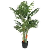 vidaXL Umetna palma s 3 debli zelena 120 cm PP
