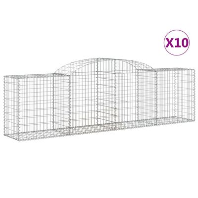 vidaXL Obokane gabion košare 10 kosov 300x50x80/100 cm cinkano železo