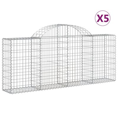 vidaXL Obokane gabion košare 5 kosov 200x30x80/100 cm cinkano železo