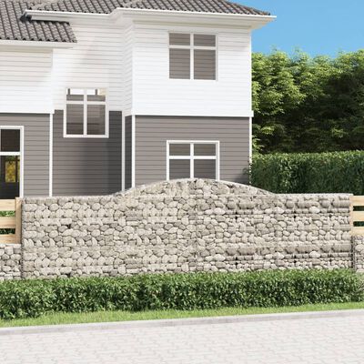 vidaXL Obokane gabion košare 5 kosov 400x30x120/140cm pocinkano železo