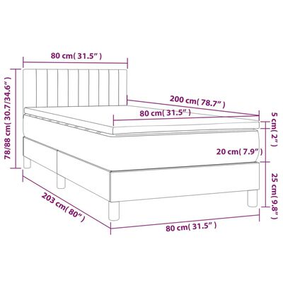 vidaXL Box spring postelja z vzmetnico taupe 80x200 cm blago