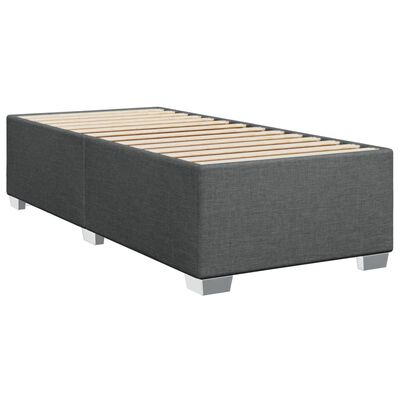 vidaXL Box spring postelja z vzmetnico temno siva 100x200 cm blago