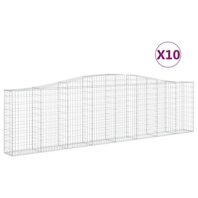 vidaXL Obokane gabion košare 10kosi 400x30x100/120 cm pocinkano železo