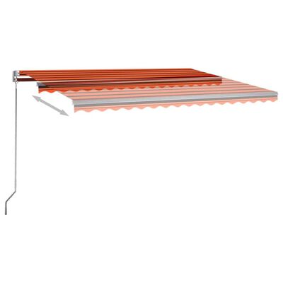 vidaXL Avtomatska tenda LED + senzor 450x300 cm oranžna/rjava