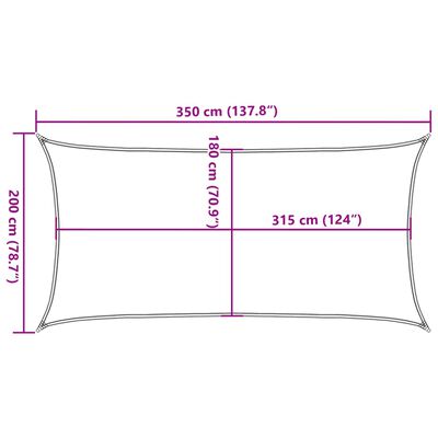 vidaXL Senčno jadro 160 g/m² pravokotno peščeno 2x3,5 m HDPE