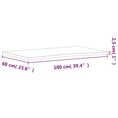 vidaXL Mizna plošča 100x(55-60)x2,5 cm trdna bukovina