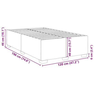 vidaXL Posteljni okvir svetlo siv 120x190 cm tkanina