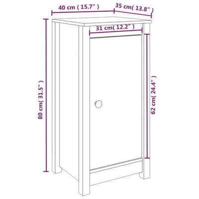 vidaXL Komoda 2 kosa siva 39x35x80 cm trdna borovina