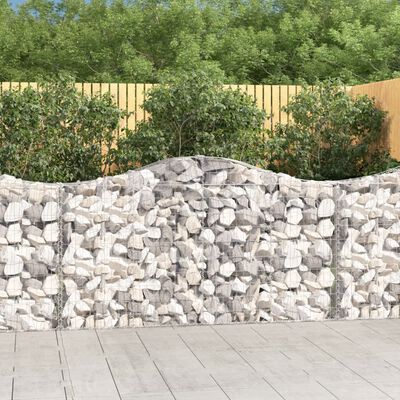 vidaXL Obokane gabion košare 7 kosov 200x30x100/120cm pocinkano železo