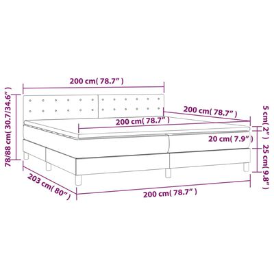 vidaXL Box spring postelja z vzmetnico bela 200x200 cm umetno usnje