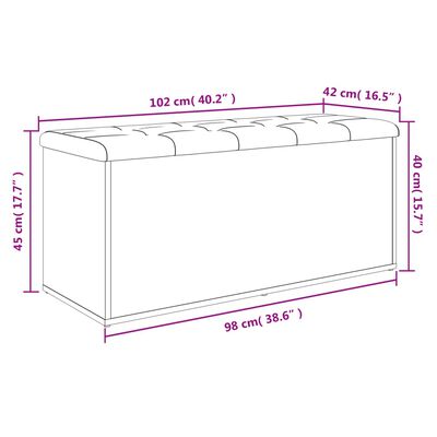 vidaXL Klop za shranjevanje bela 102x42x45 cm inženirski les