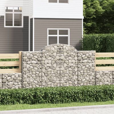 vidaXL Obokane gabion košare 5 kosov 200x50x120/140cm pocinkano železo