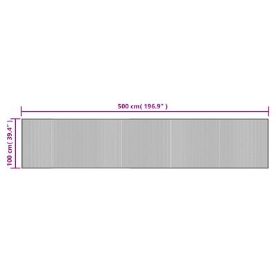 vidaXL Preproga pravokotna rjava 100x500 cm bambus